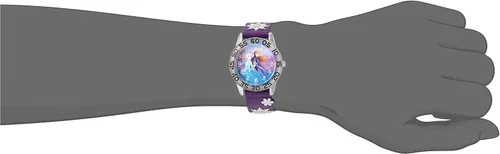 Vista 6 de Disney Frozen - Reloj analógico de cuarzo 3D para niños, Morado, Reloj de cuarzo