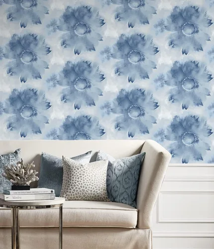 Vista 4 de NextWall Papel tapiz de acuarela con diseño de girasol