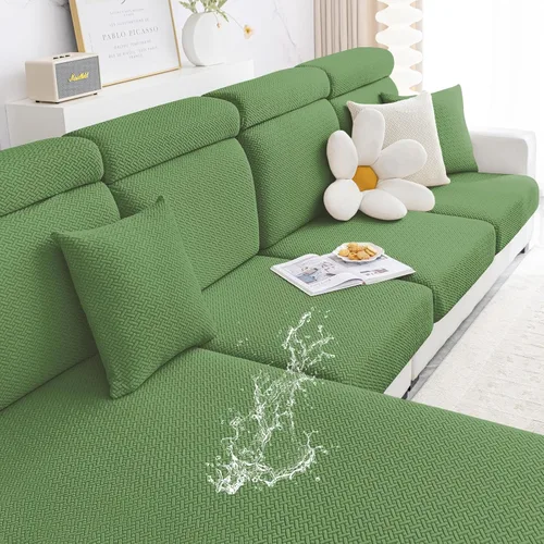 Vista 20 de Smiry Fundas de cojín impermeables para sofá, fundas de cojín elásticas de jacquard grueso, funda de asiento lavable, protector elástico de muebles