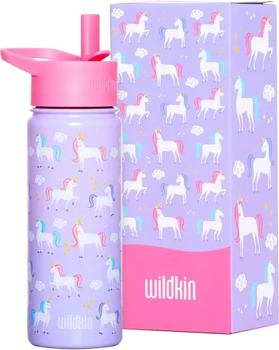Vista 30 de Wildkin Kids - Botella de agua de acero inoxidable de 14 onzas para niños – Sin BPA, a prueba de fugas, aislada, fácil de limpiar - Ballerina