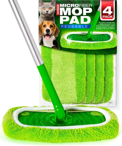 Vista 9 de VanDuck Almohadillas reutilizables para fregona resistentes para mascotas compatibles con Swiffer Sweeper (paquete de 2) – Almohadillas de Azul