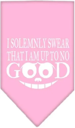 Vista 13 de Bandana serigrafiada para mascotas y perros, con texto "I Solemnly Swear That I Am Up To No Good" Cocoa S