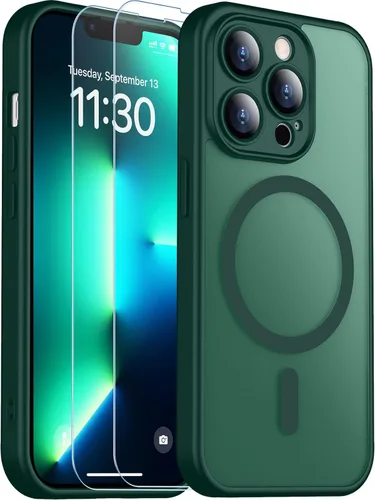 Vista 148 de SPIDERCASE Funda magnética translúcida diseñada para iPhone 11, con 2 protectores de pantalla de vidrio templado, antihuellas, para iPhone 11 de 6.1