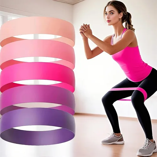 Vista 4 de Bandas de resistencia para ejercitarse, conjunto de 5 piezas de bucles elásticos para entrenamientos de cadera y piernas