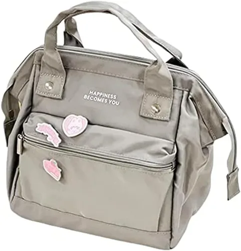Vista 4 de RICHTRUE Lonchera Kawaii para Niñas, Bolsa de Almuerzo Aislada, Lindas Bolsas de Almuerzo para Mujeres, Lonchera Aislada para Niños (Azul-3 pines)