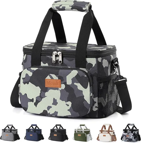 Vista 43 de Lifewit Lonchera mediana aislada, suave y refrigerante, para adultos, hombres y mujeres, color negro, 12 latas (9L)