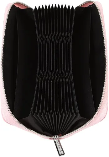 Vista 2 de Cynure Cartera grande de cuero con cierre RFID para mujer 36 ranuras