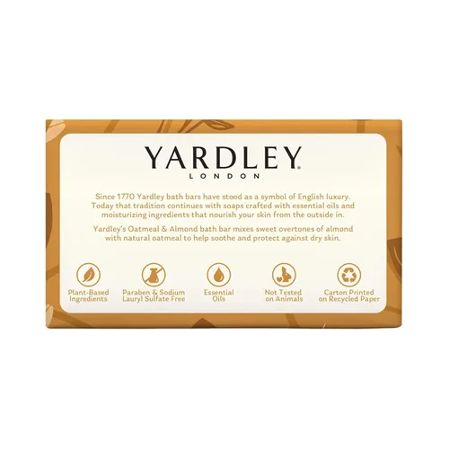 Vista 7 de Yardley BAR - Jabón de avena y almendra, 4.0 onzas