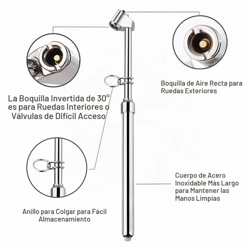 Vista 3 de ATsafepro Medidor de presión de neumáticos para semirremolque, rango de calibre de neumáticos de alta resistencia a 150 PSI/10 bar, medidor