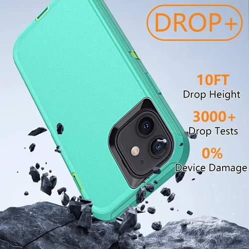Vista 4 de YmhxcY Funda para iPhone 12 y iPhone 12 Pro, a prueba de golpes, a prueba de caídas, a prueba de polvo, a prueba de caídas, 3 capas, duradera, funda