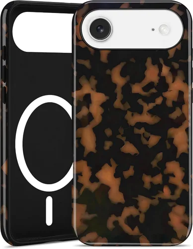Vista 39 de Jusy Compatible con MagSafe Brown Tortoise Shell Print Phone Case para iPhone 7/8/SE, funda protectora magnética de lujo de TPU suave