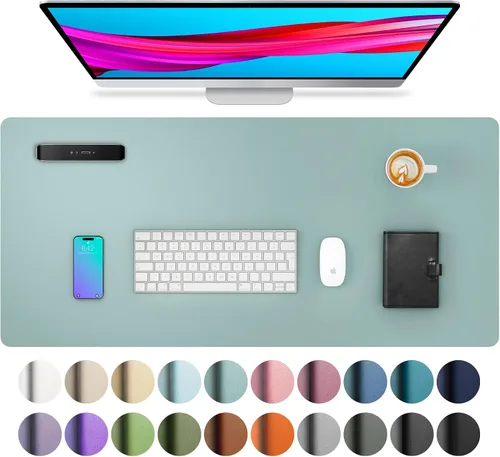 Vista 94 de Aothia - Protector de escritorio de cuero sintético grande, base antideslizante para mouse y superficie para escribir, impermeable, fácil de Agua