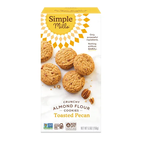 Vista 12 de Simple Mills Galletas crujientes de harina de almendras, chispas de chocolate, sin gluten, vegano, bocadillos saludables, hechos con aceite de coco
