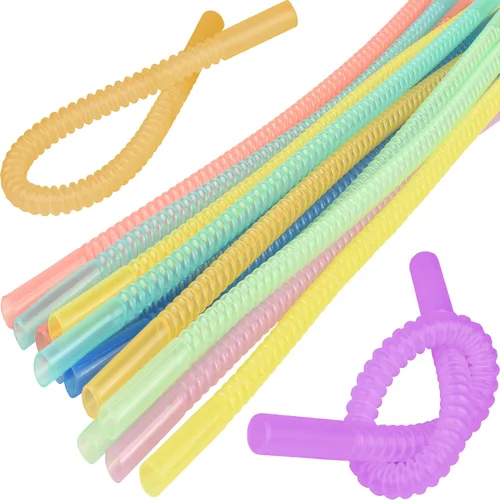 Vista 10 de Pajitas Flexibles - 11 Pulgadas de Largo Pajitas Flexibles - Pajita para Beber Flexible Reutilizable - Paquete de 14