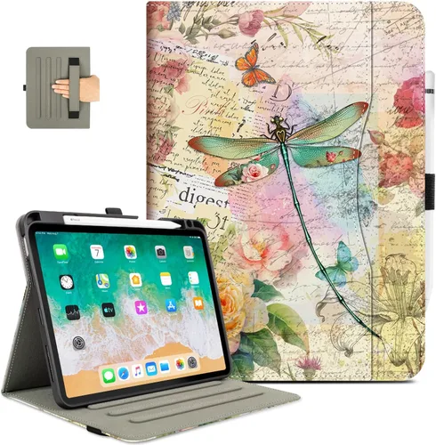 Vista 10 de Vimorco Funda para iPad Air 4ª/5ª 10.9, para iPad Air 6ª 11 M2, para iPad Pro de 11 pulgadas 4ª/3ª/2ª/1ª generación, soporte para lápiz, correa