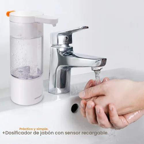 Vista 8 de Práctico dispensador automático de bomba de jabón líquido con sensor recargable sin contacto de 17 onzas, ajustado por la distancia del sensor