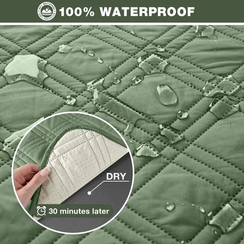 Vista 4 de TAOCOCO Funda para silla reclinable 100% impermeable que se mantiene en su lugar, fundas reclinables para sillas reclinables pequeñas con bolsillo