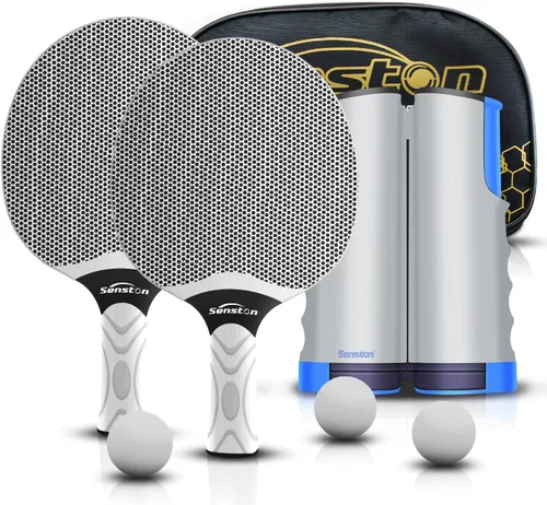 Vista 7 de Set de raquetas de tenis de mesa Senston, raqueta de tenis de mesa profesional con 3 bolas, juego de paletas de ping pong de goma compuesta Negro