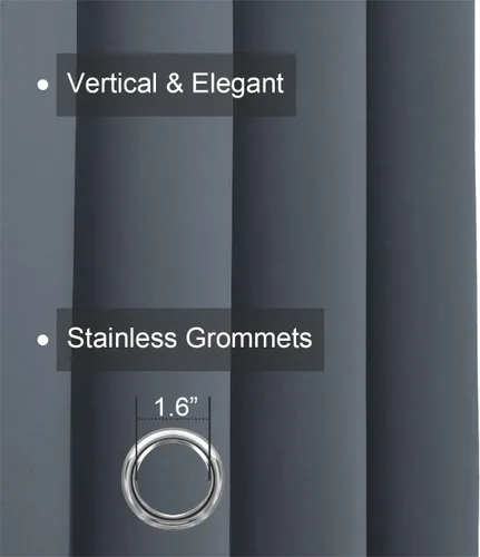 Vista 5 de LA PALMA Cortinas de puerta corredera extra anchas – Cortinas opacas para puertas corredizas de vidrio para patio, aislamiento térmico para Gris