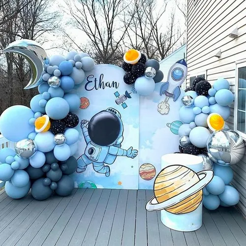 Vista 4 de 50 globos azules de 12 pulgadas y 50 globos de arena blanca de 12 pulgadas