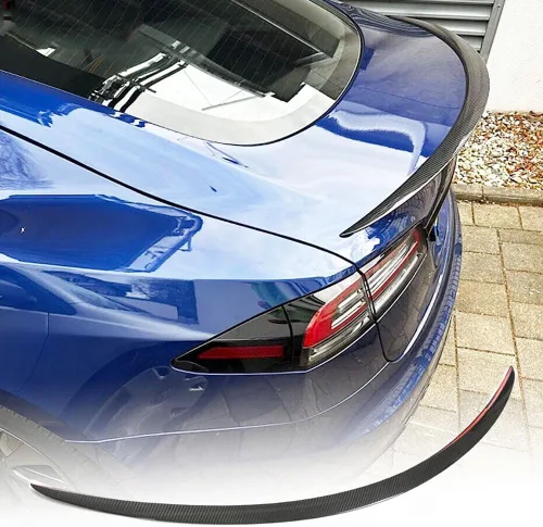 Vista 9 de Alerón trasero de fibra de carbono seco modelo S para Tesla Model S 2012