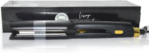 Vista 2 de Plancha de pelo profesional de 1.5 pulgadas, plancha plana de titanio ajustable hasta 450 °F