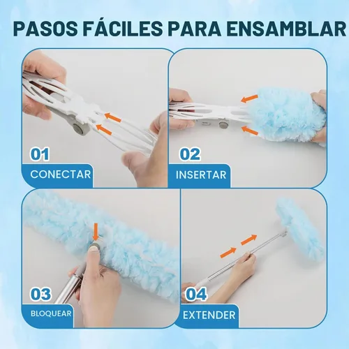 Vista 7 de 100 piezas de repuesto de plumero compatible con plumero de mano Swiffer + mango extendido de 4 pies + 1 mango, kit de repuestos de plumero