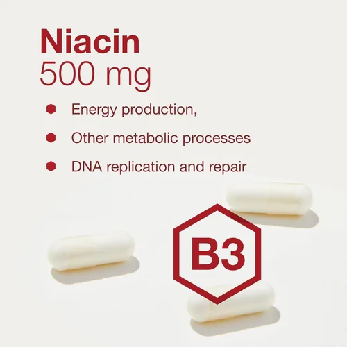 Vista 4 de PROTOCOL FOR LIFE BALANCE Niacina 500 mg, sin enrojecimiento, vitamina B3