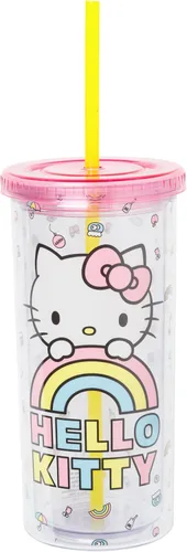 Vista 6 de Silver Buffalo Sanrio Hello Kitty, vaso de acero inoxidable con forma de lata, 11.8 onzas