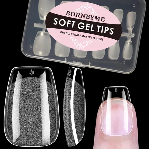 Vista 12 de Puntas de uñas cortas cuadradas francesas, BORNBYME 120 piezas de uñas postizas transparentes, puntas de uñas acrílicas, puntas de uñas de cubierta
