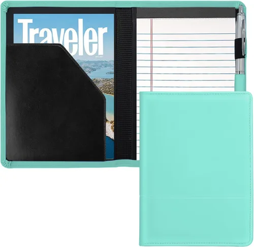 Vista 9 de Carpeta/Portafolio con Bloc, Mini Carpeta Portafolio con Bloc 5 x 8 Bloc de Escritura Tamaño Legal, Organizador de Documentos A5 para Hombres