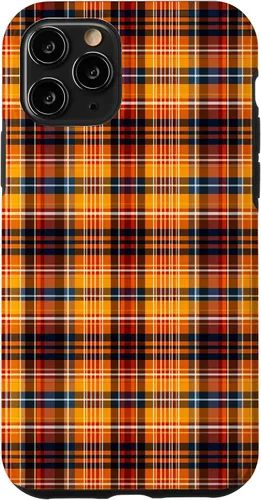 Vista 27 de Tartan Fall Plaid Halloween Orange Black Thanksgiving Autum Case for iPhone 16