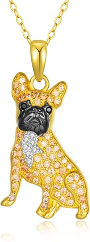 Vista 19 de Collares con colgante de perro de plata de ley S925 – 24 razas corgi/husky/labrador/pastor para mujer