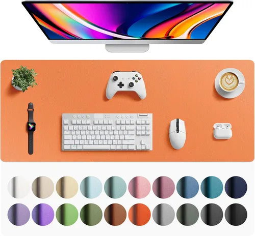 Vista 241 de Aothia - Protector de escritorio de cuero sintético grande, base antideslizante para mouse y superficie para escribir, impermeable, fácil de Agua