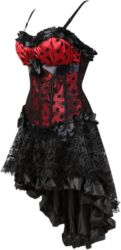 Vista 2 de Kranchungel Vestido con corsé estilo renacentistasteampunkgóticoburlesque para mujer