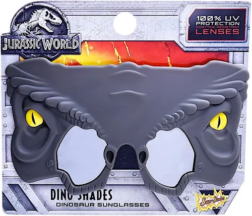 Vista 2 de Sunstaches Jurassic World Lil Character Blue Raptor Gafas de sol, UV 400, recuerdos de fiesta