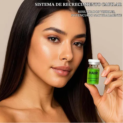 Vista 2 de Sistema de crecimiento del cabello - Tratamiento avanzado para el crecimiento del cabello con ginseng, Eclipta Prostrata, aceite de menta y raíz