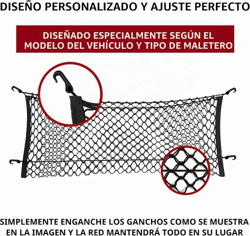 Vista 3 de Red de carga elástica para maletero estilo sobre para Cadillac XT6 2020-2025 – Organizadores de maletero premium y almacenamiento – Red de equipaje