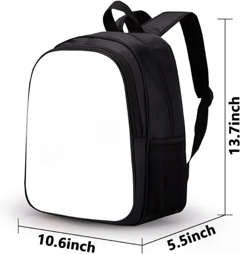 Vista 2 de Mujoben Sonicc Mochila de poliéster de gran capacidad con diseño de dibujos animados y mochila impermeable, Negro-2, Caricatura