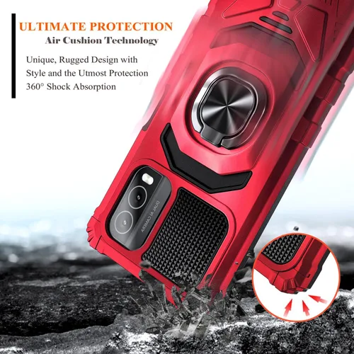 Vista 4 de NZND Funda para Nokia C210 con protector de pantalla de vidrio templado (cobertura máxima), protección de cuerpo completo [grado militar], funda