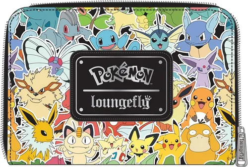 Vista 4 de Loungefly Pokemon Ombe - Cartera de piel sintética con patrón completo, Multicolor