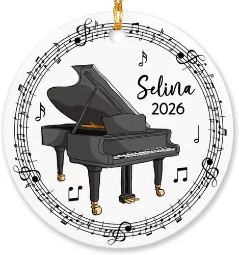 Vista 12 de Adorno de acordeón personalizado de Navidad, adorno de instrumento musical de acordeón para árbol de Navidad 2025, adorno de acordeón regalo