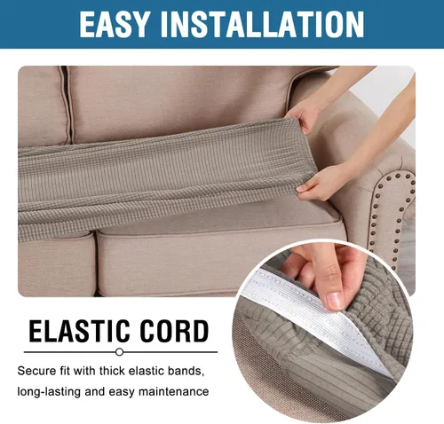 Vista 75 de H.VERSAILTEX Fundas de Cojín de Asiento Individuales Super Elásticas Fundas de Sofá Fundas de Cojín de Sofá Fundas Deslizables Juegos Tela de Sarga