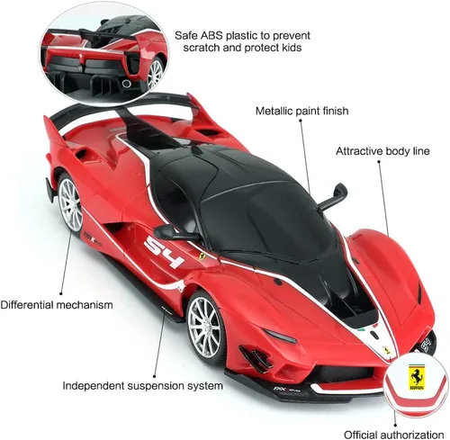 Vista 4 de RASTAR Ferrari Coche De Juguete 1/24 Ferrari FXX K EVO Coche De Control Remoto Para Niños Adultos - Rojo
