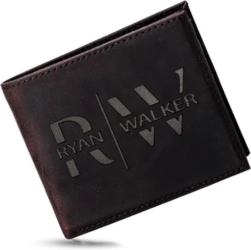 Vista 17 de Billeteras de cuero personalizadas para él, novio, marido, hombre, hijo, billetera plegable grabada para hombres, billeteras, regalo de hombre