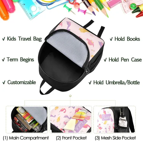 Vista 2 de Naanle Mochila personalizada para niños y niñas, mochila de bebé, multicolor 08, Mochilas de mochila