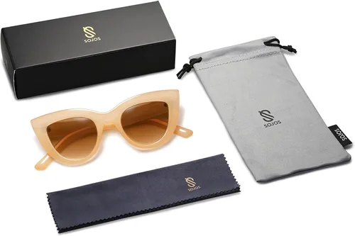 Vista 28 de SOJOS Retro Small Vintage Cat Eye Sunglasses for Women Cute Fashion UV400 Sunnies SJ2939