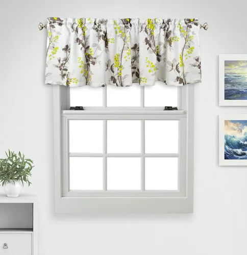 Vista 5 de Aiking Home Cenefas de ventana – 2 paneles de poliéster sólido cenefas de cocina con bolsillo para barra de 2.5 pulgadas para ventanas pequeñas