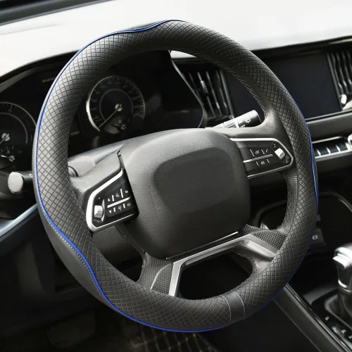 Vista 12 de Rueesh - Funda universal para volante (piel de microfibra, para 14.5-15 pulgadas) Funda antideslizante para volante de automóvil para mujeres