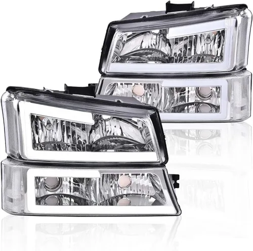 Vista 11 de PIT66 Conjunto de faros delanteros LED DRL compatible con Chevy Silverado 1500 2500 3500 HD 2003-2006, modelo compatible con Avalanche 1500 2500